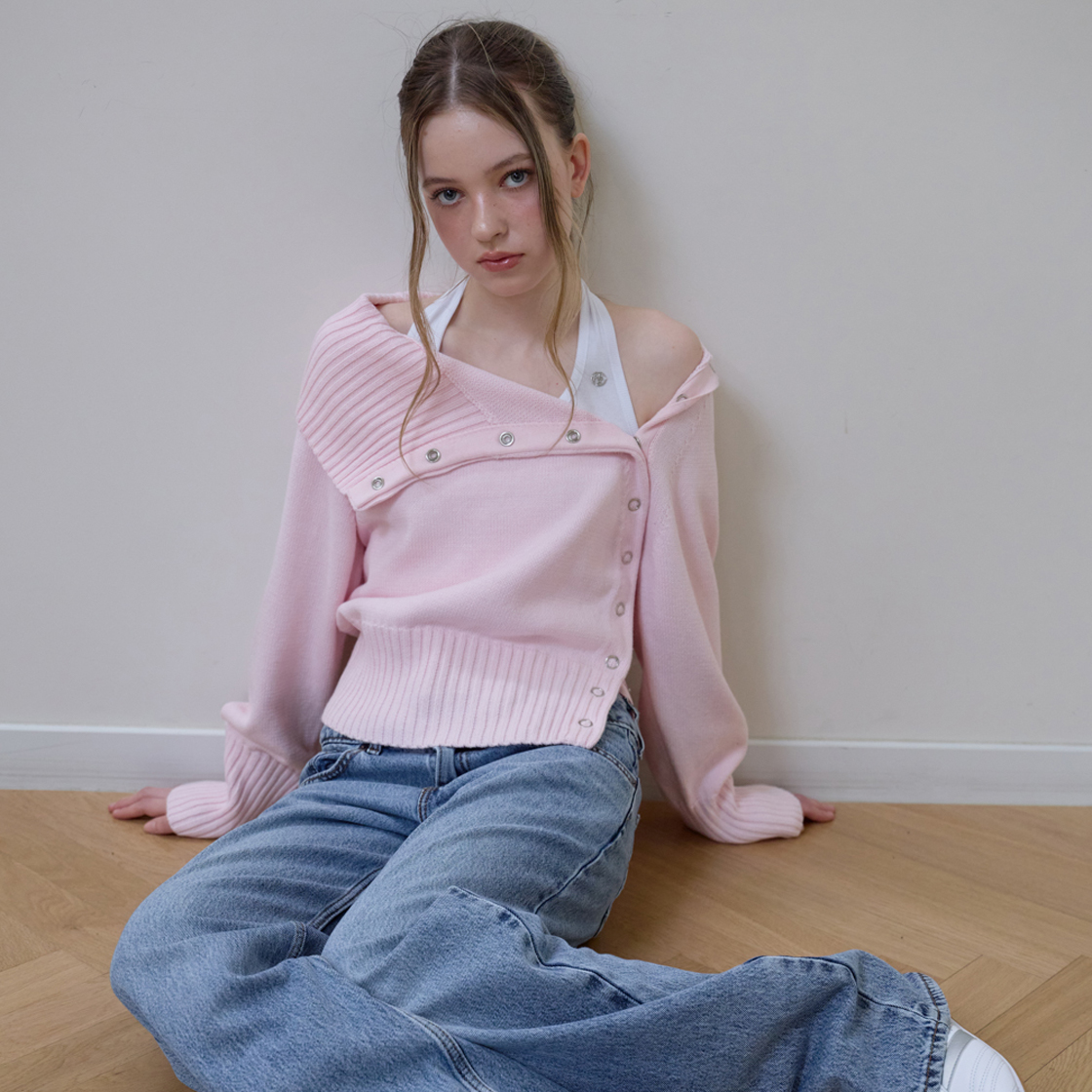 로제프란츠 폴드 오프숄더 니트 [핑크](Rosefrantz Fold Off Shoulder Knit [Pink]) - 6