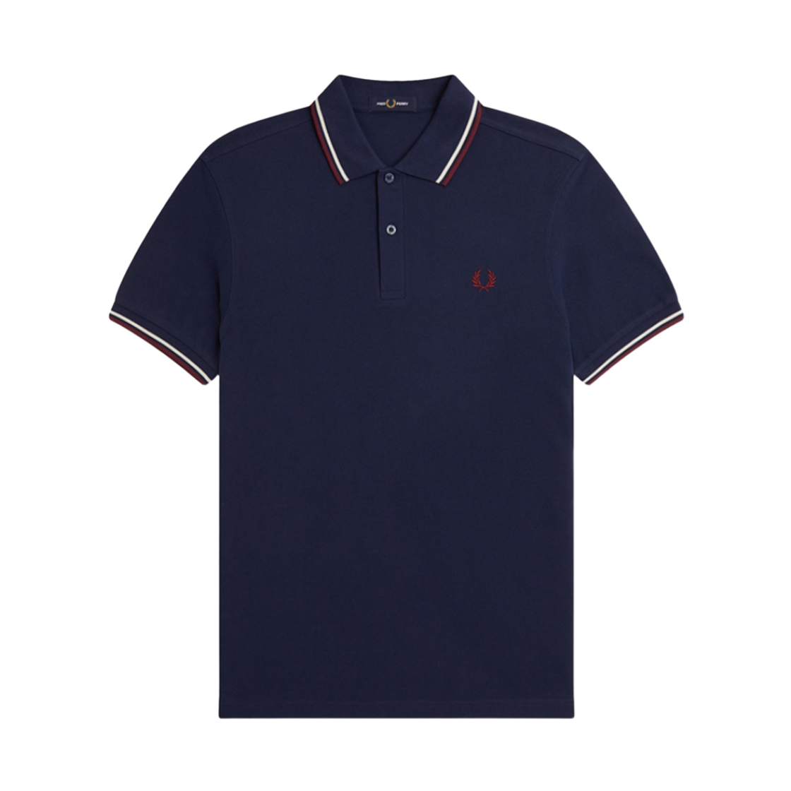 AFPM2513600-Y29 Fred Perry Twin Tipped Fred Perry Shirt Tennis Blue/Ecru/Oxblood
