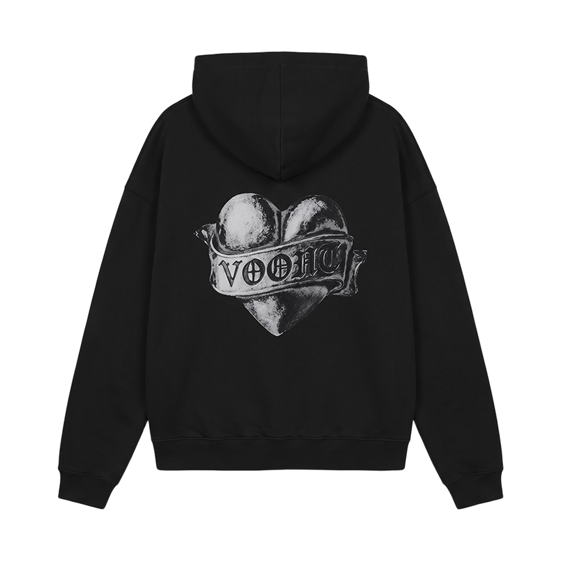분트 메탈릭 하트 오버핏 후드 집업 블랙(VOONT Metallic Heart Over-Fit Hood Zip-Up (BLACK)) - 1