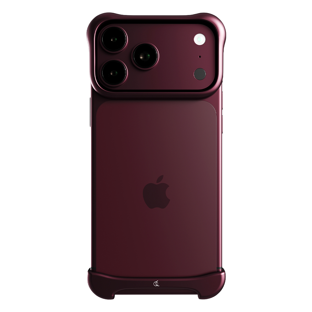 AP-MDR-APL-IP18PRO ArcPulse iPhone Aircraft Aluminum Bumper Case Dark Red (iPhone 18 Pro/Pro Max)