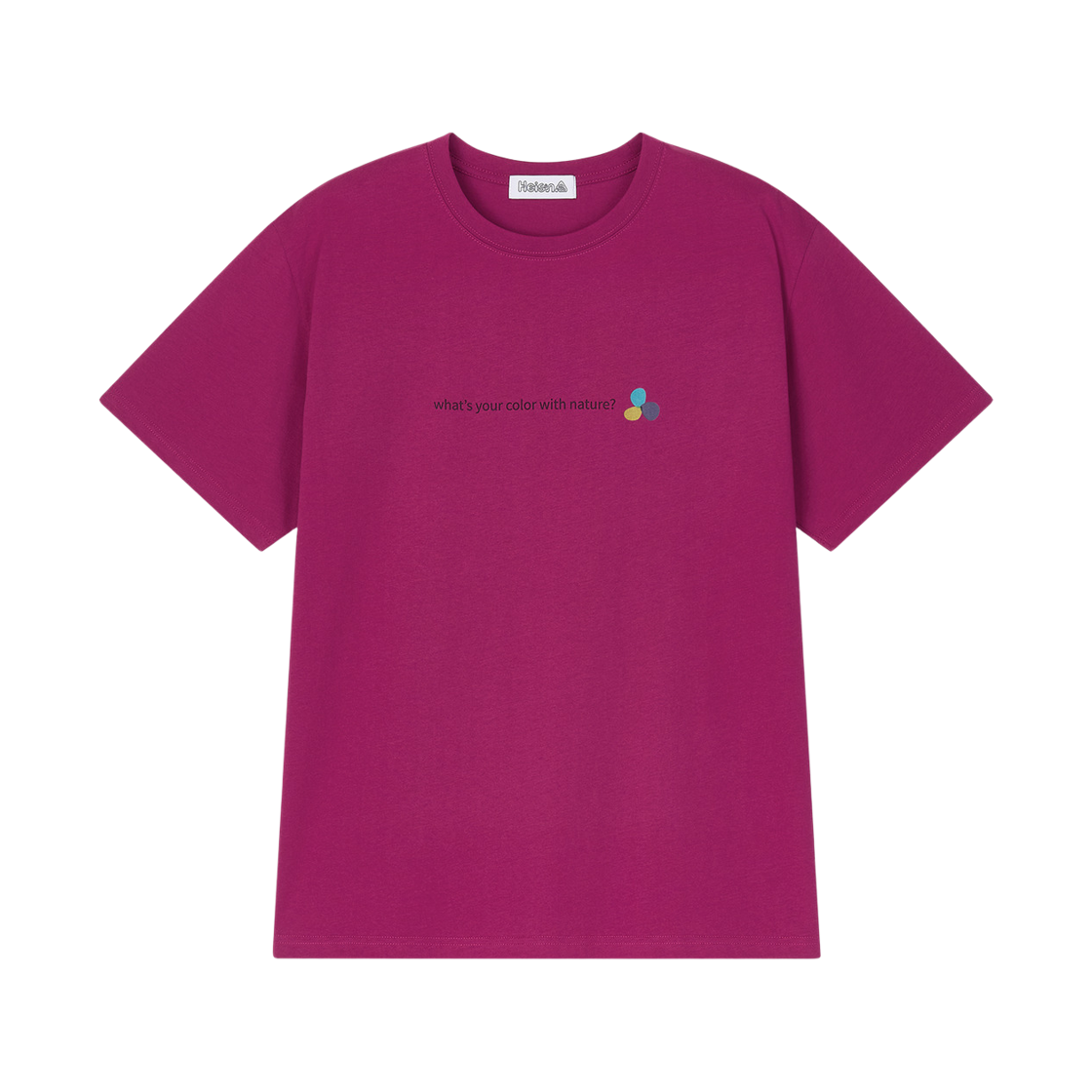 HIS26HSS002TGRP Heisan Slogan T-shirt oversized fit - Grape