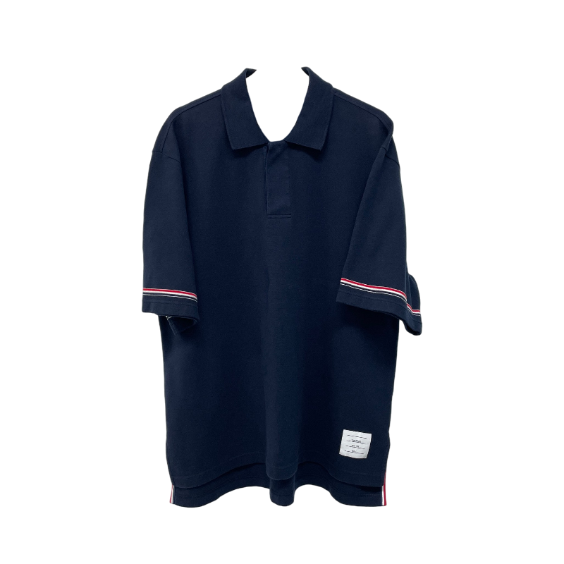 IT69NNED8Q2Q Thom Browne MJP209A Navy Cotton Rugby Polo Shirt