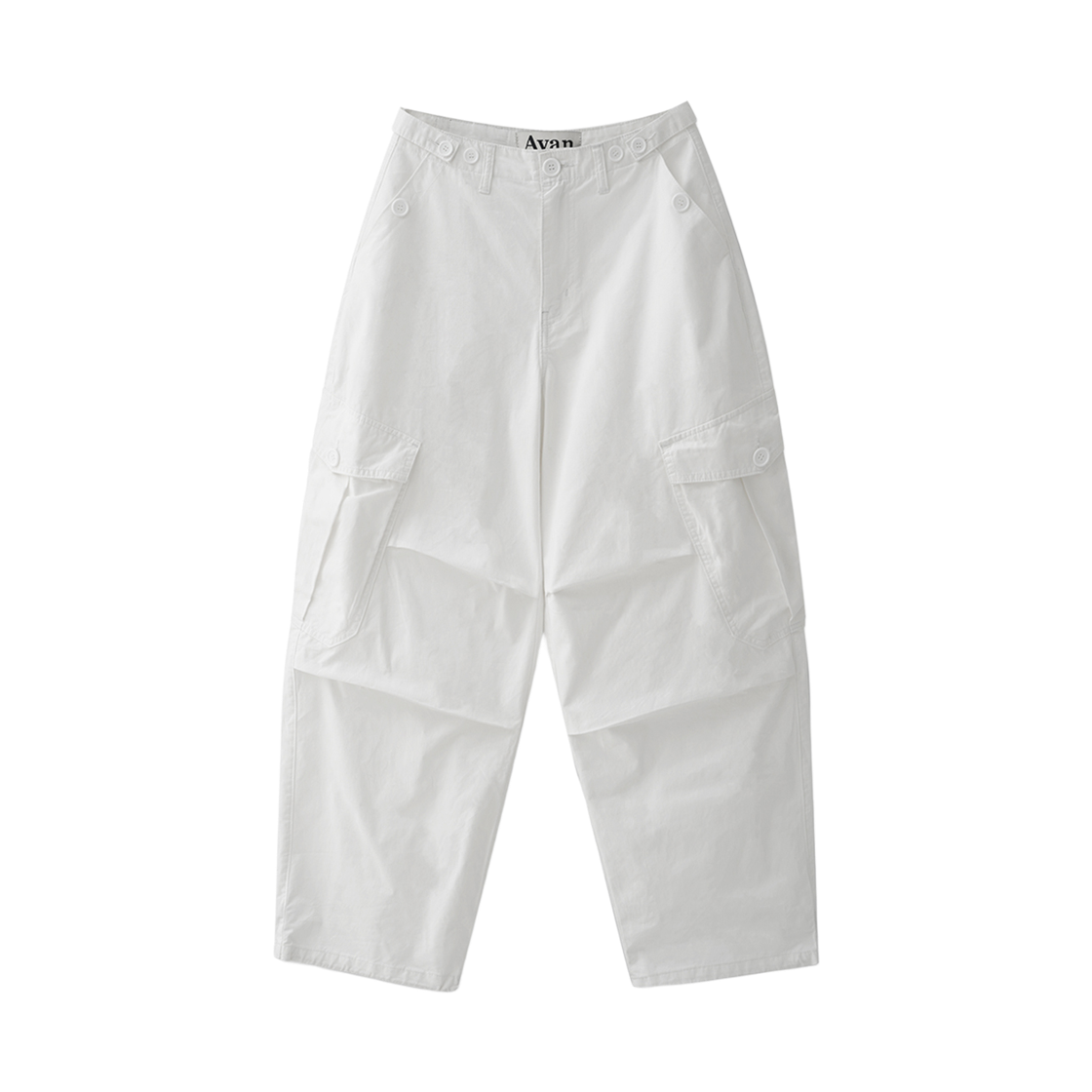 AV43PT02DEWH Avandress Enter Wide Cargo Cotton Pants White
