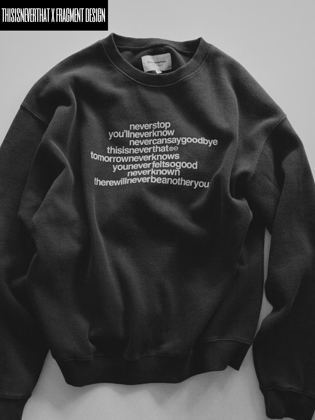 thisisneverthat x Fragment Design T-Shirt Off Black, thisisneverthat x Fragment Design Hoodie Off Black 착용 스타일 - 2