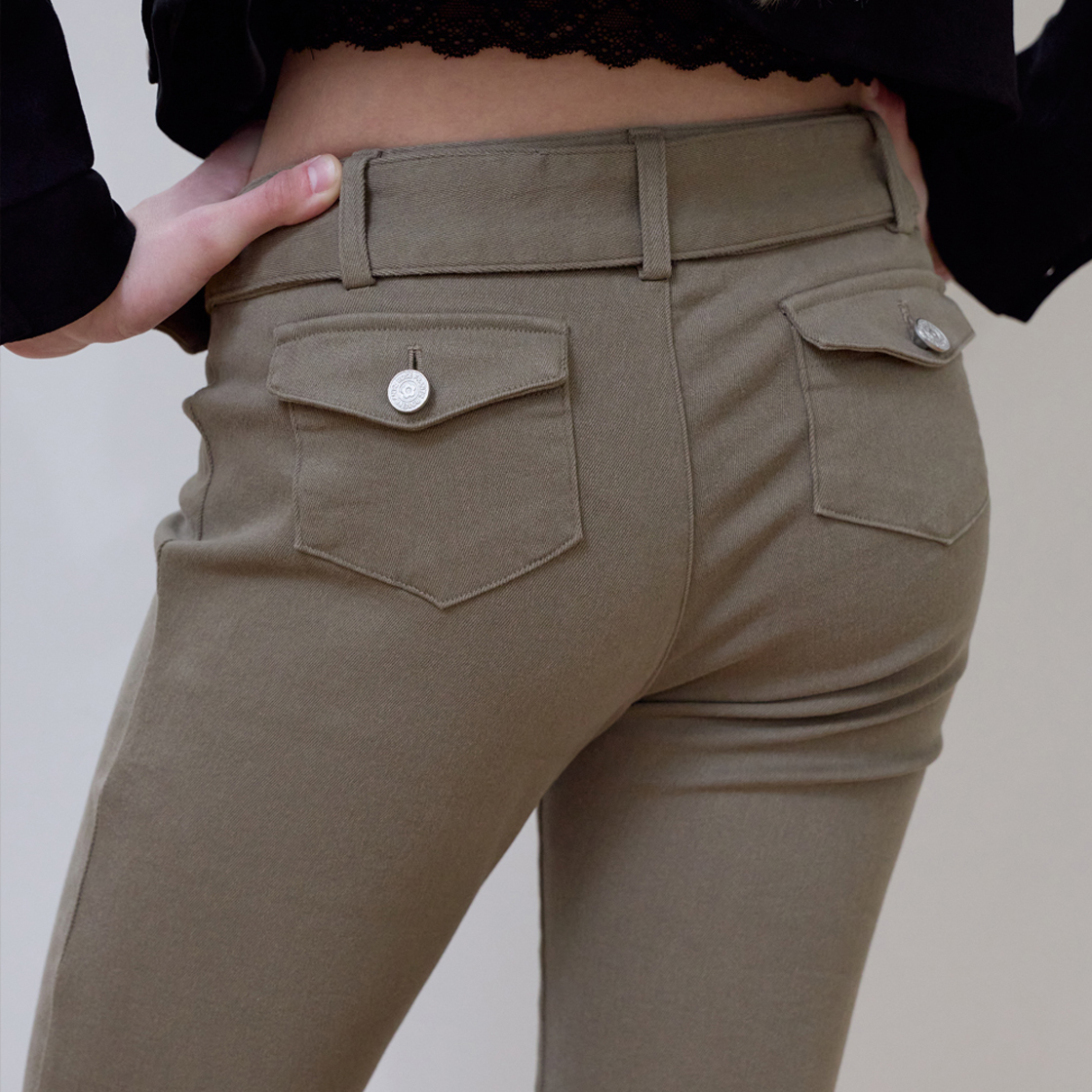 로제프란츠 벨티드 부츠컷 팬츠 [베이지](Rosefrantz Belted Boots Cut Pants [Beige]) - 6