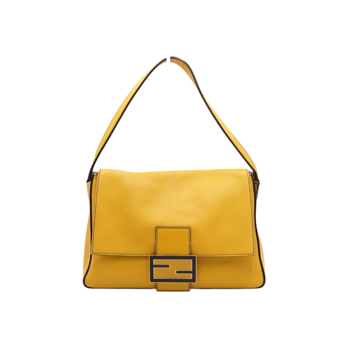 ITWMOJWCJ5K6 Fendi Yellow FF Logo Vitello Juka Mamma Flap Shoulder Bag