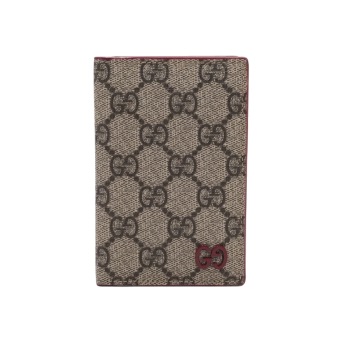 IT3DP3TL79QW Gucci Red GG Logo Beige Canvas Ebony Card Holder
