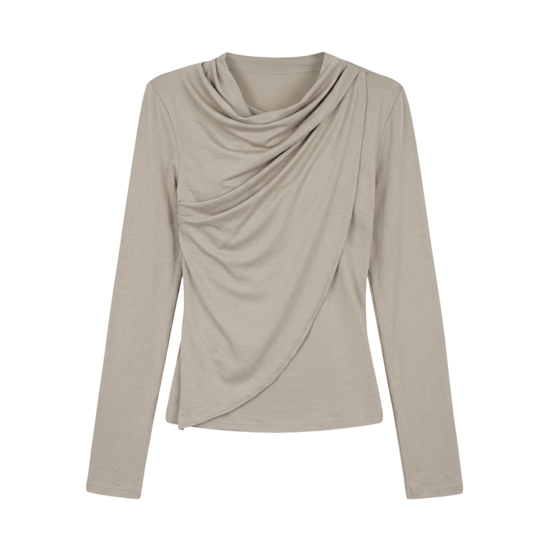 분트 플루이드 카울넥 롱슬리브 베이지(VOONT Fluid Cowl-Neck Long Sleeve (BEIGE))