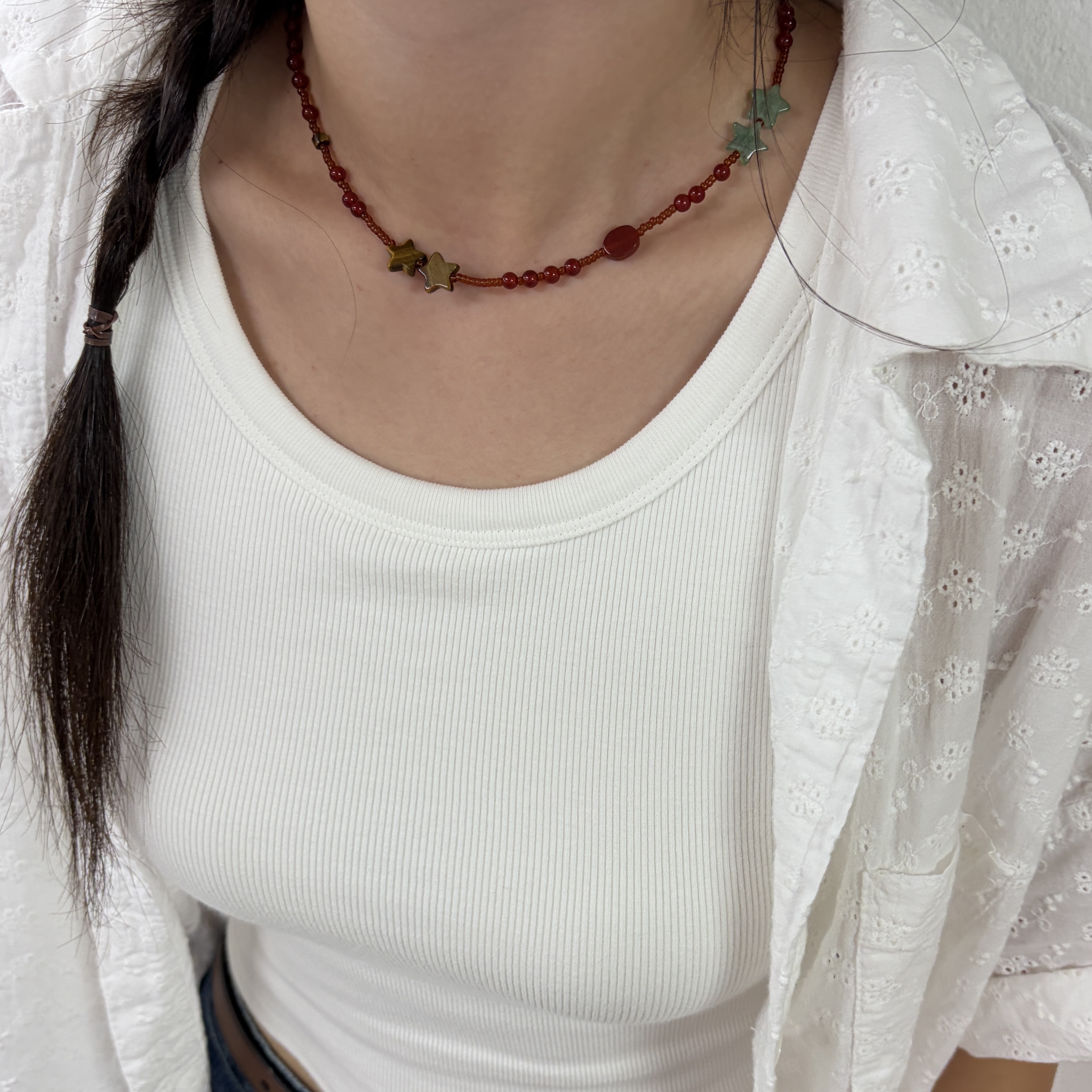 Riomeu Mahogany Stellance Necklace 착용 스타일 - 3