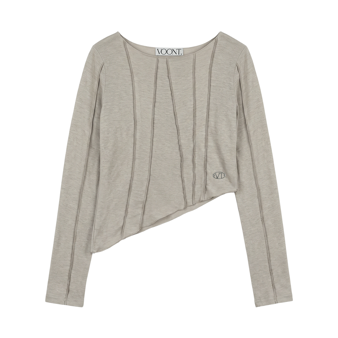 VT26FLS104BEG VOONT Lettuce Trim Wool Long Sleeve (BEIGE)
