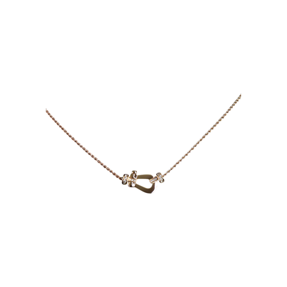 IT4GMFJERRT5 Fred 18K Rose Gold 0.13ct 16P Diamond Force Ten Medium Necklace