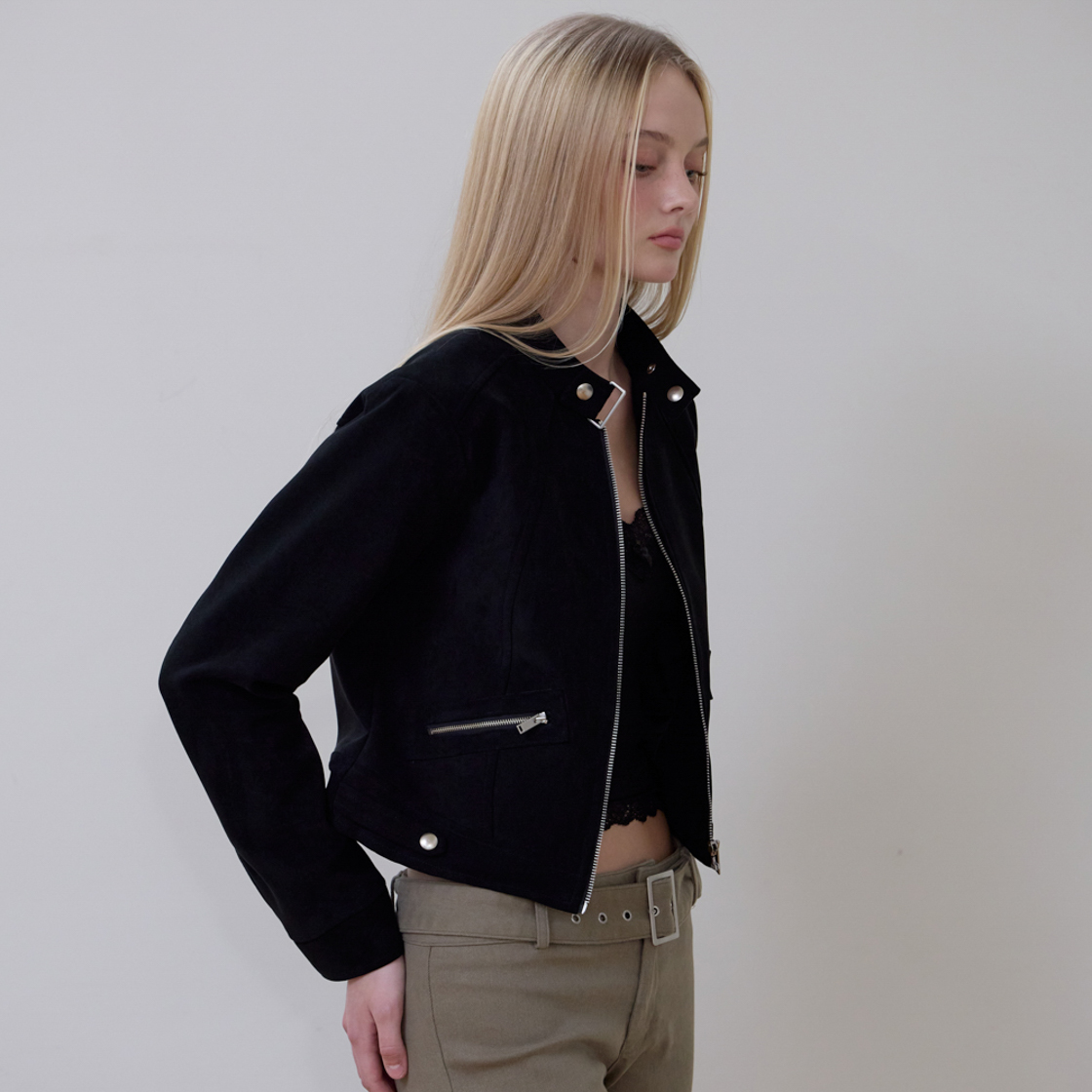 로제프란츠 스웨이드 레이서 자켓 [블랙](Rosefrantz Suede Racer Jacket [Black]) - 5