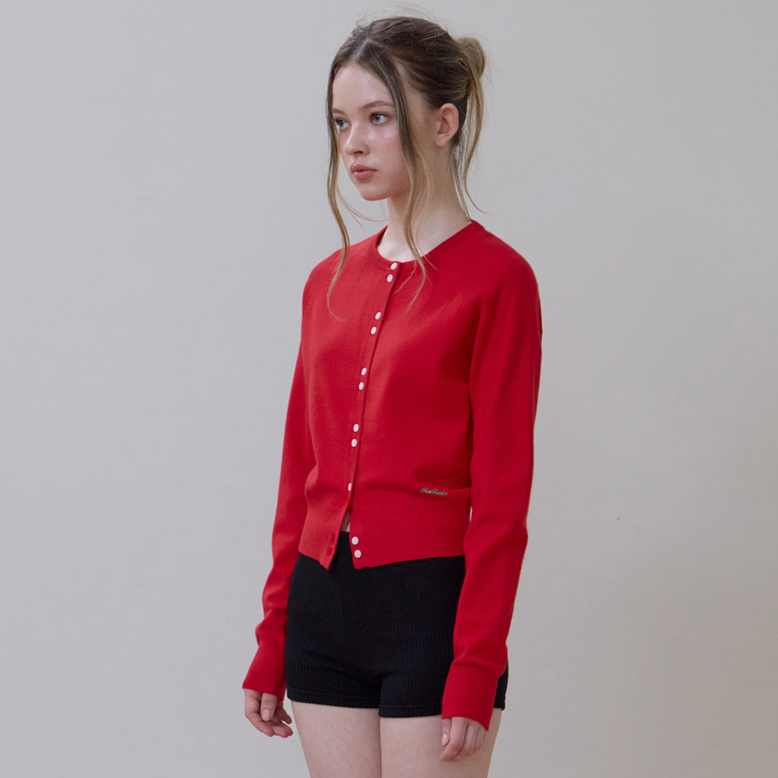 로제프란츠 더블 버튼 가디건 [로즈 레드](Rosefrantz Double Button Cardigan [Rose Red]) - 3