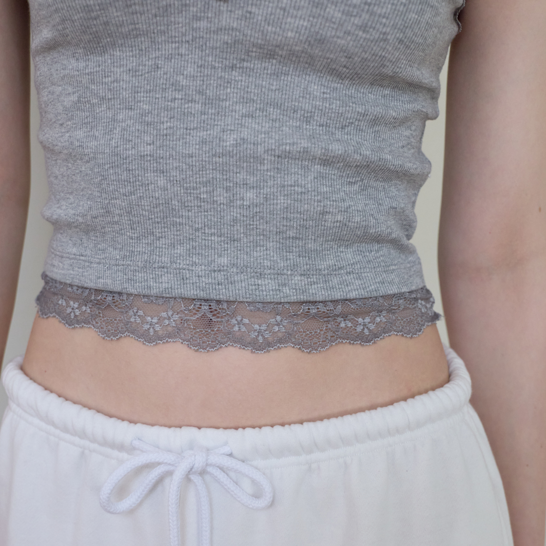 로제프란츠 레이스 트림 슬리브리스 [그레이](Rosefrantz Lace Trim Sleeveless [Gray]) - 6