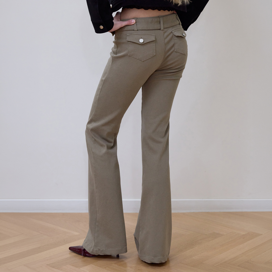 로제프란츠 벨티드 부츠컷 팬츠 [베이지](Rosefrantz Belted Boots Cut Pants [Beige]) - 5