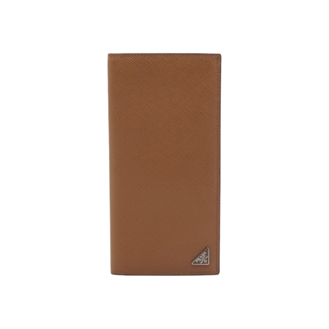 ITS4WO6IG399 Prada 2MV341 Camel Saffiano Leather Silver Triangle Logo Long Wallet