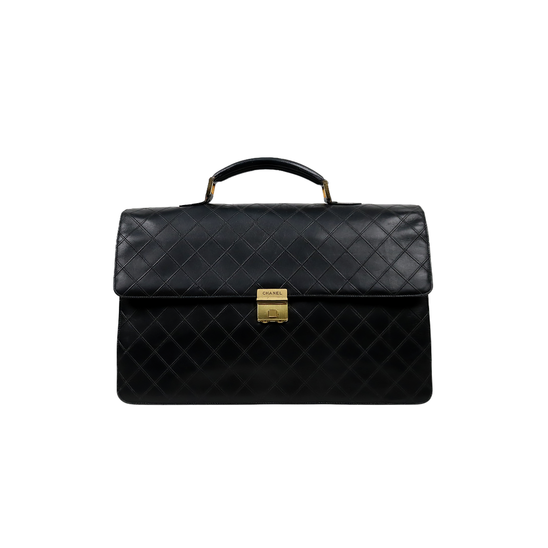 샤넬 블랙 퀼팅 브리프케이스 A-A64397(Chanel Black Quilted Briefcase A-A64397)