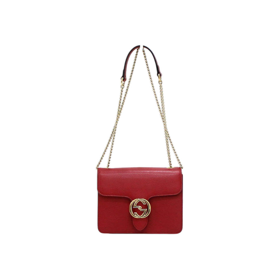 ITVL62P658MU Gucci 510304 Red Interlocking Small Gold Chain Shoulder Bag