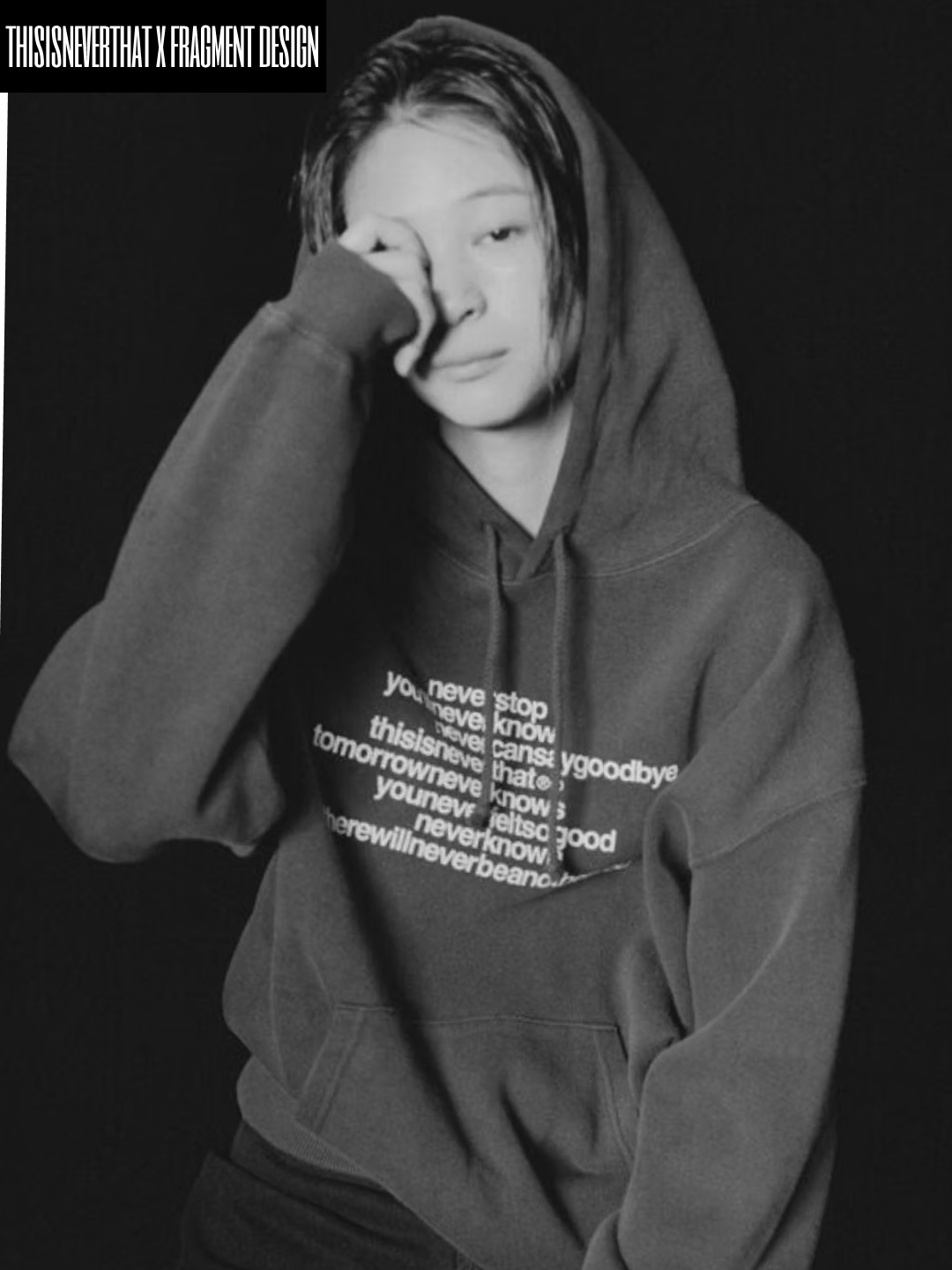 thisisneverthat x Fragment Design T-Shirt Off Black, thisisneverthat x Fragment Design Hoodie Off Black 착용 스타일 - 4