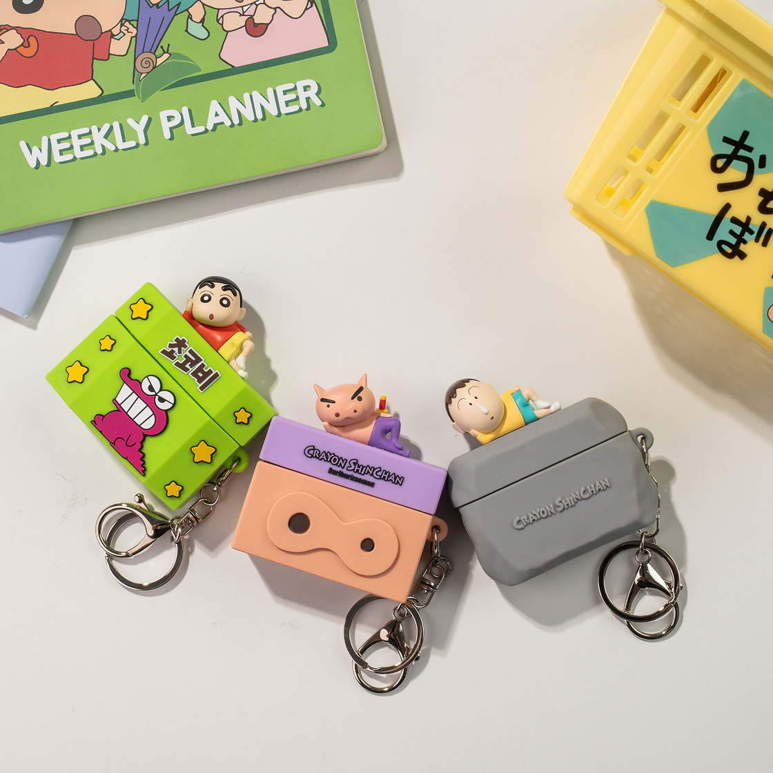 애니모어 짱구는못말려 심심해 실리콘 키링 에어팟Pro 3세대 전용 부리부리(Animore Crayon Shinchan Silicone Keyring Airpod Pro3Gen Buri Buri Daemawang) - 3