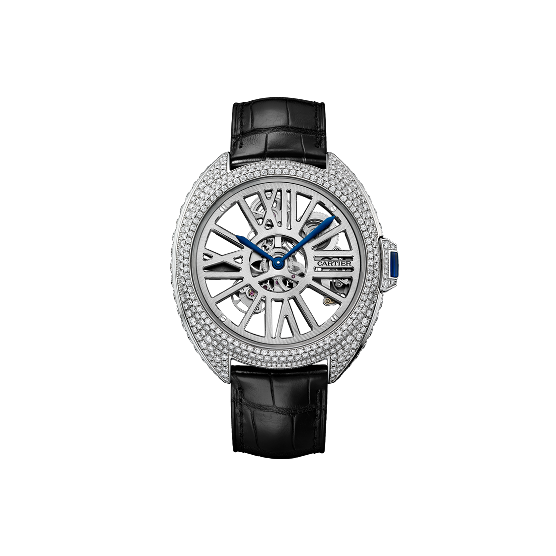 ITSTKSGU7ORC Cartier Cle 41-HPI01057 Bezel-Lug Diamond Skeleton Roman + Bar NO.8313