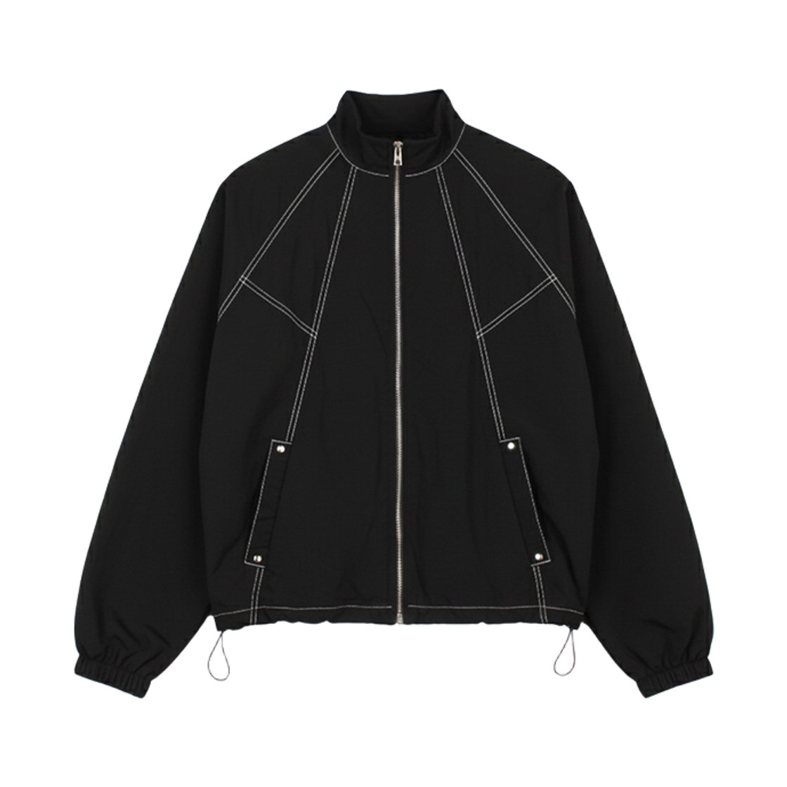지크립 스티치 스트링 윈드 브레이커 자켓 블랙(GCLIP Stitch String Windbreaker Jacket Black)