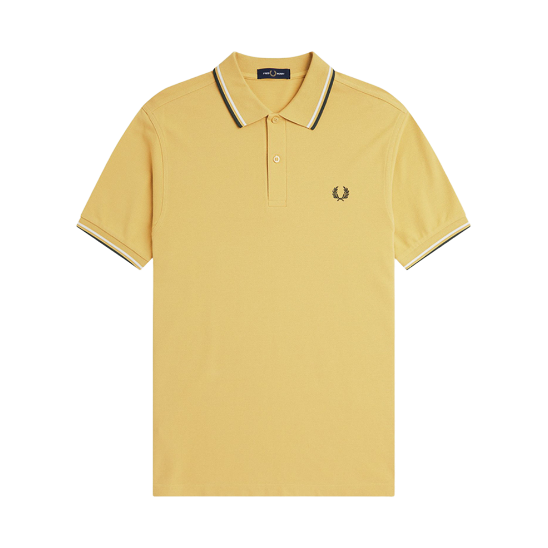 AFPM2513600-Y33 Fred Perry Twin Tipped Fred Perry Shirt Honeycomb/Snow White/Court Green