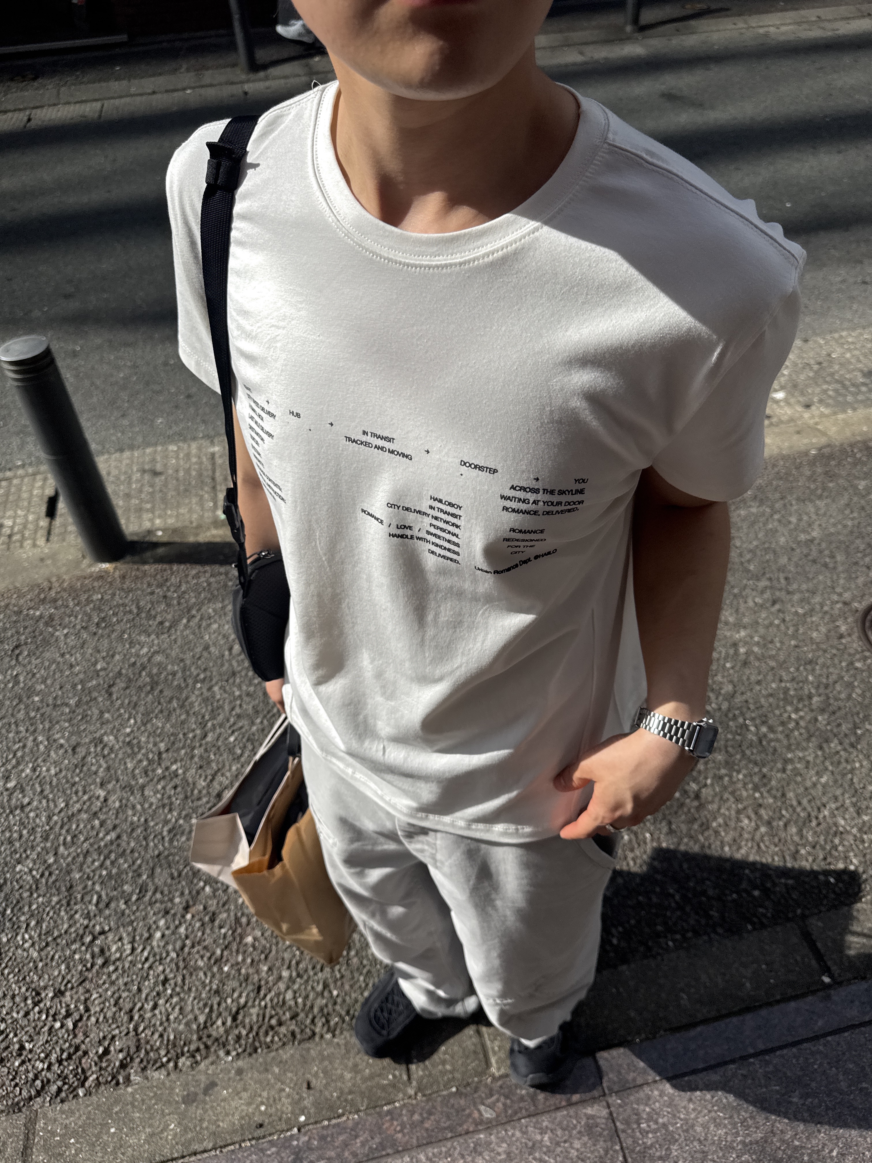 Human Made Animal Graphic T-Shirt Hawk Black - Fukuoka Store Exclusive, Ignota Core:15 Shell Cargo Pants Stone Grey 착용 스타일 - 3