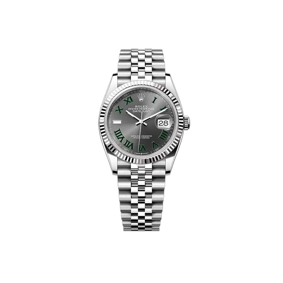 ITQE55BNDF7D Rolex Datejust 36 - 126234 Slate Roman + Bar Jubilee NO.8189