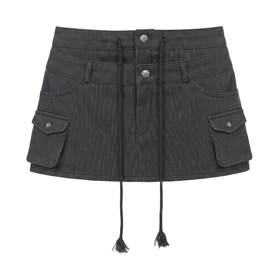 VT26FSK102CRC VOONT Double Waist Cargo Mini Skirt (CHARCOAL)
