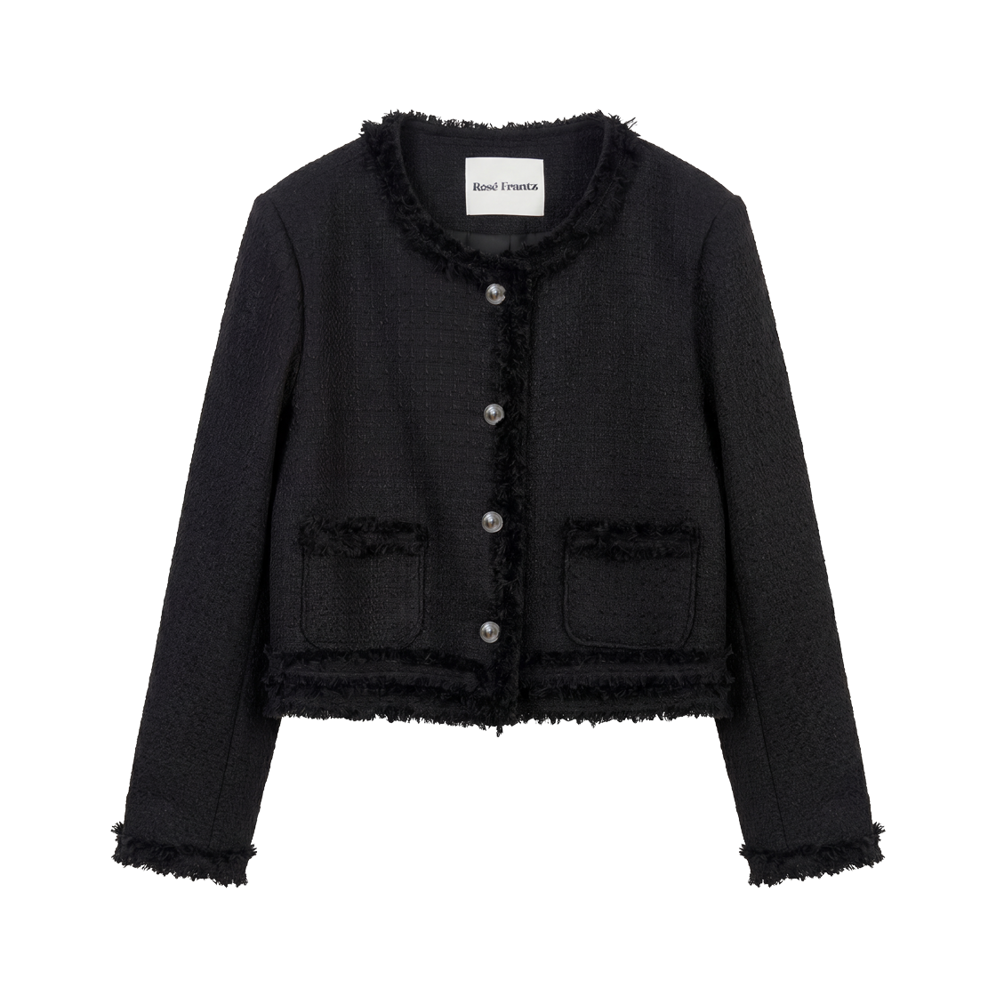 로제프란츠 소프트 프린지 트위드 자켓 [블랙](Rosefrantz Soft Fringe Tweed Jacket [Black])