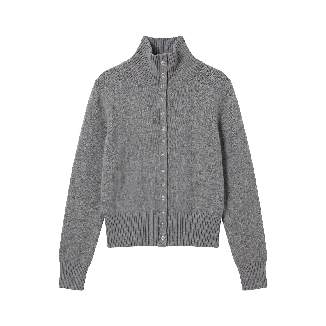 로제프란츠 하이넥 아일렛 울 가디건 [그레이](Rosefrantz High Neck Eyelet Wool Cardigan [Gray])