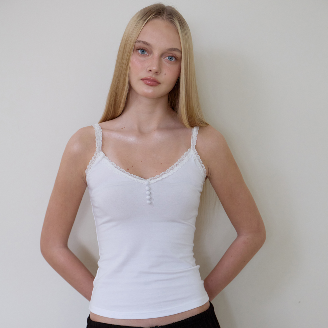 로제프란츠 버튼 레이스 슬리브리스 [아이보리](Rosefrantz Button Lace Sleeveless [Ivory]) - 6