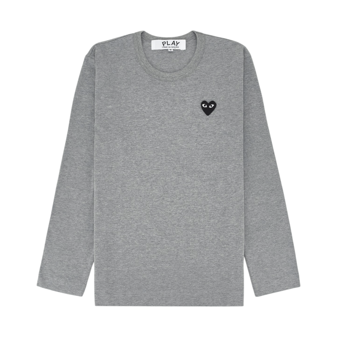 플레이 꼼데가르송 블랙 하트 롱슬리브 티셔츠 그레이(Play Comme des Garcons Black Heart LS T-Shirt Grey)