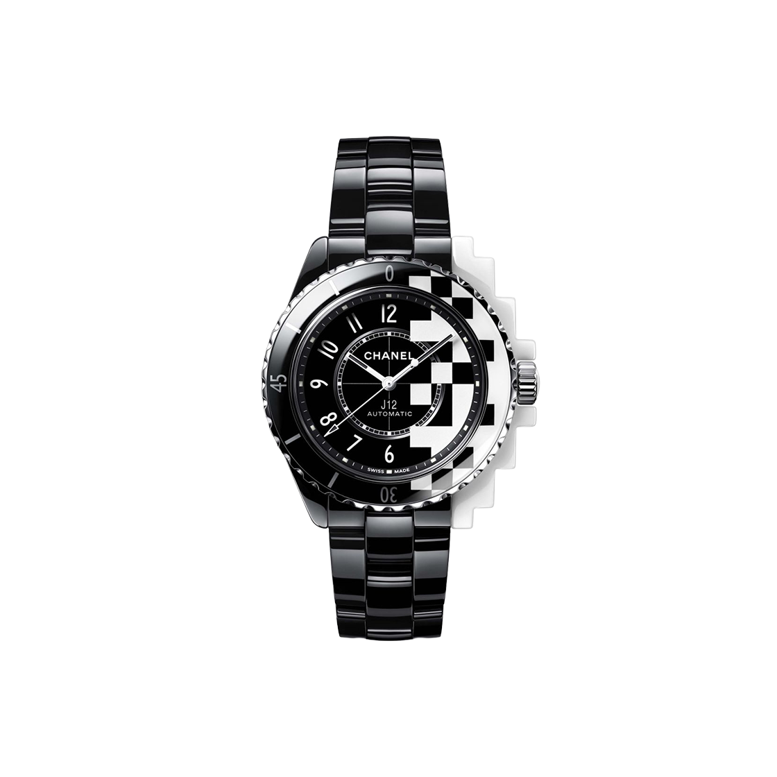 샤넬 J12 사이버네틱 38-H7988 블랙+화이트 아라빅 NO.8235(Chanel J12 Cybernetic 38-H7988 Black & White Arabic No. 8235)