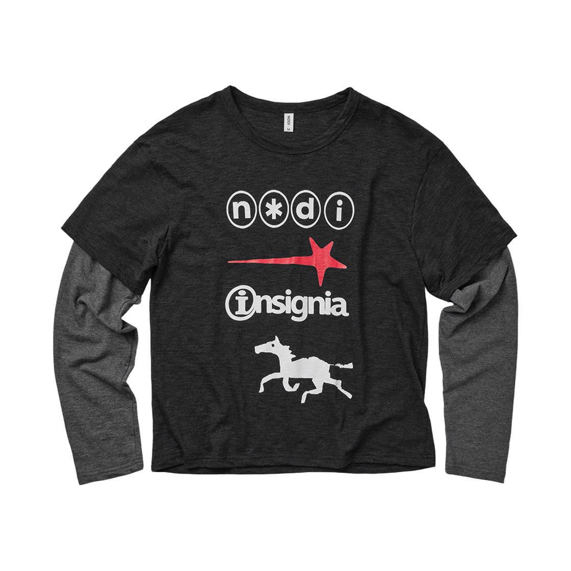 노디 인시그니아 레이어드 슬럽 롱슬리브 다크 차콜(NODI Insignia layered Slub Long sleeve dark charcoal) - 1
