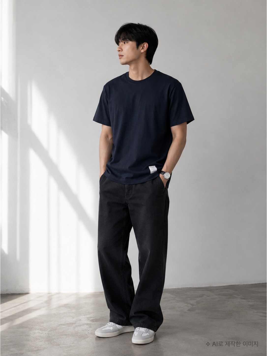 [25% 쿠폰] Thom Browne Medium Weight Jersey Side Slit Relaxed Fit T-Shirt Navy, Thom Browne Medium Weight Jersey Side Slit Relaxed Fit T-Shirt Navy 착용 스타일