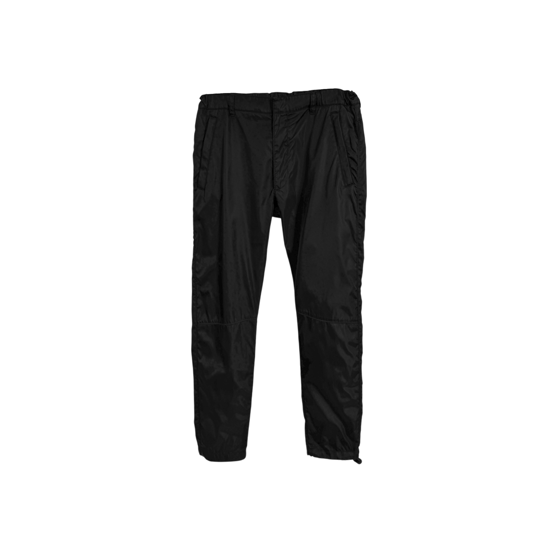 IT9NNC933NT6 Prada Men Re-Nylon Triangle Logo Trousers Black