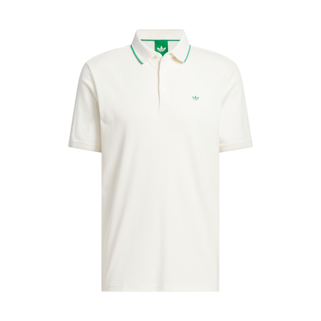 KB8617 Adidas Originals Twistknit Trefoil Polo Shirt Chalk White Court Green - KR Sizing
