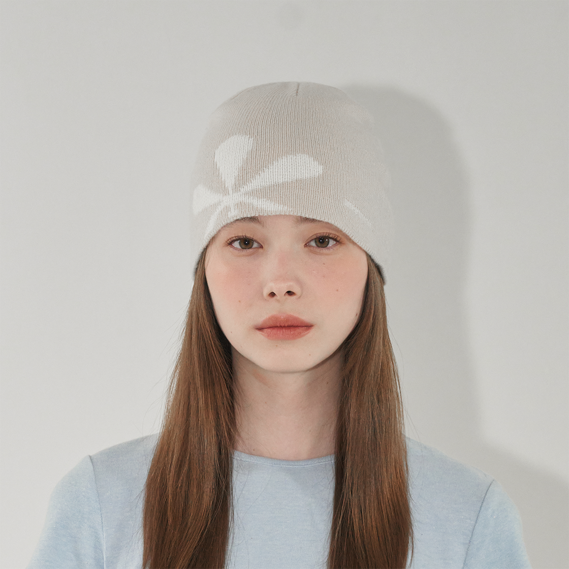 메르몽 플라워 캐시미어 비니 샌드 베이지(Mermont Flower Cashmere Beanie Sand Beige) - 2