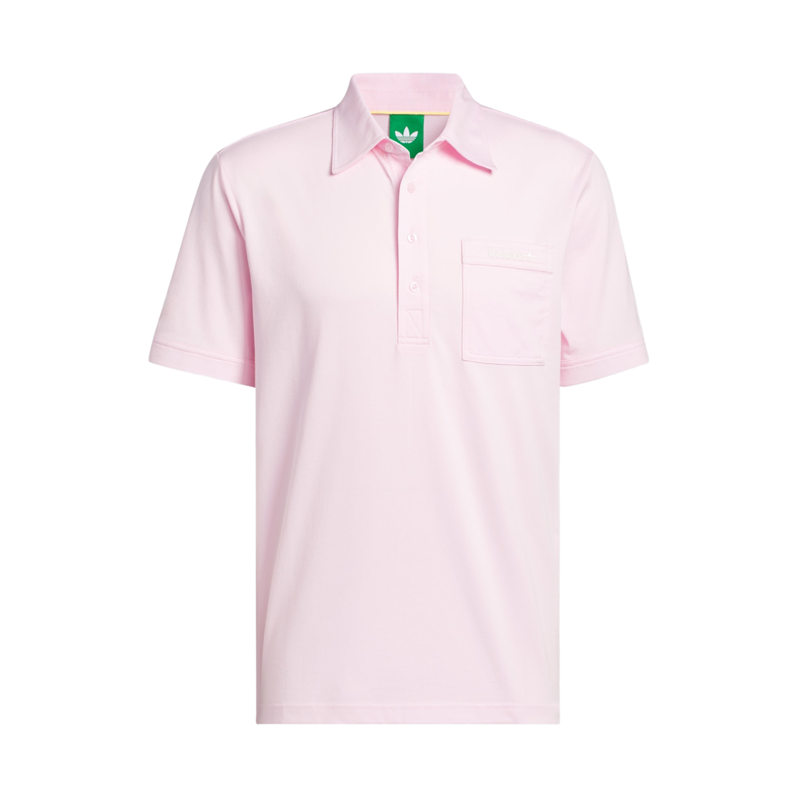 JY9895 Adidas Archive Pocket Polo Shirt Clear Pink Chalk White - KR Sizing