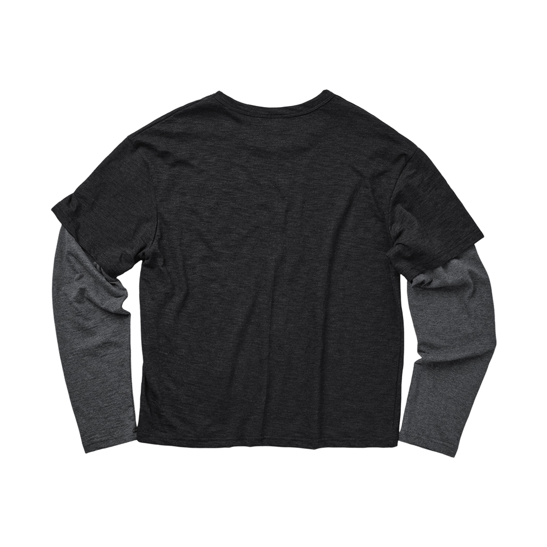 노디 인시그니아 레이어드 슬럽 롱슬리브 다크 차콜(NODI Insignia layered Slub Long sleeve dark charcoal) - 2