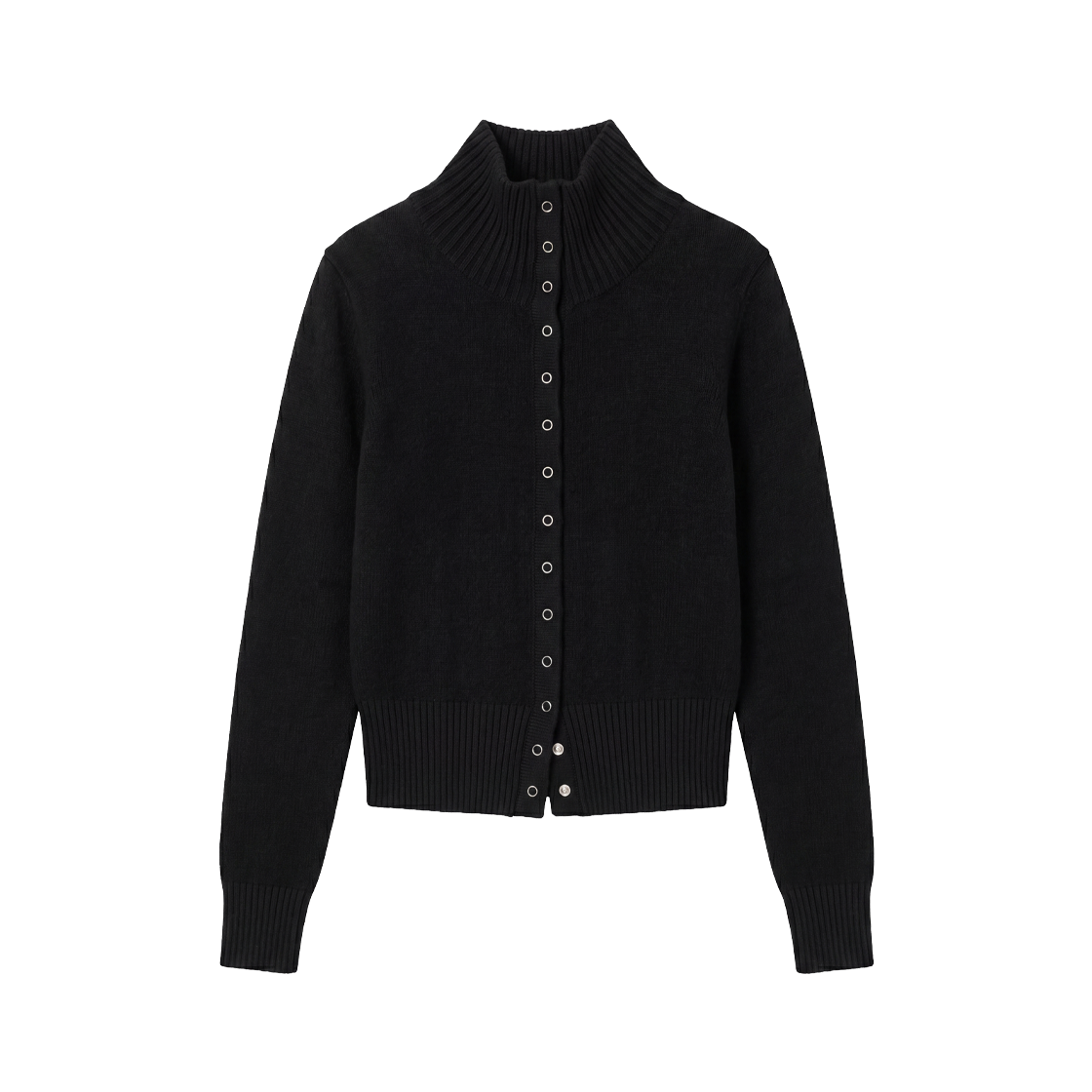 로제프란츠 하이넥 아일렛 가디건 [블랙](Rosefrantz High Neck Eyelet Cardigan [Black])