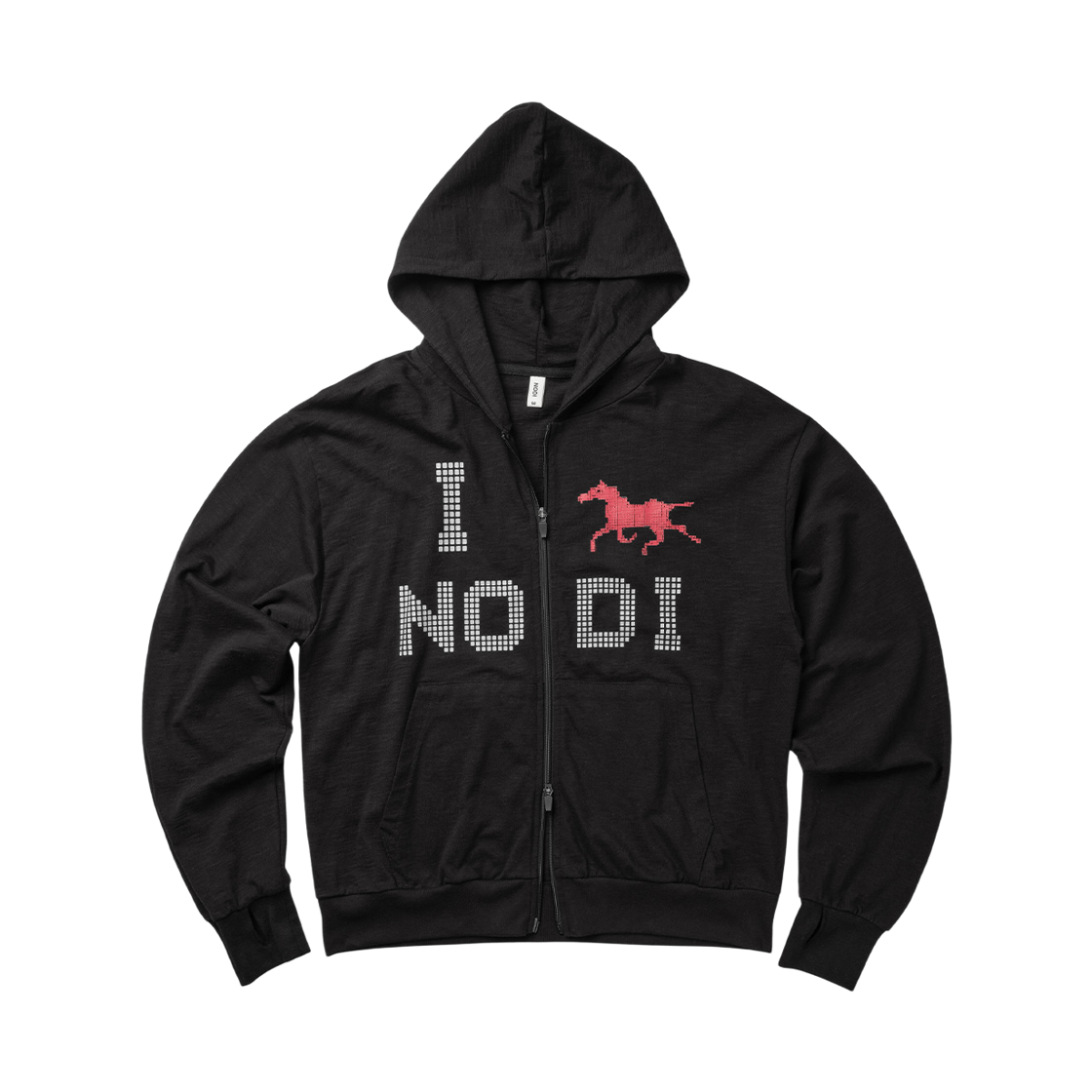 노디 시스템 에러 슬럽 라이트 후드 집업 블랙(NODI System Error Slub Light Hood zip up black)