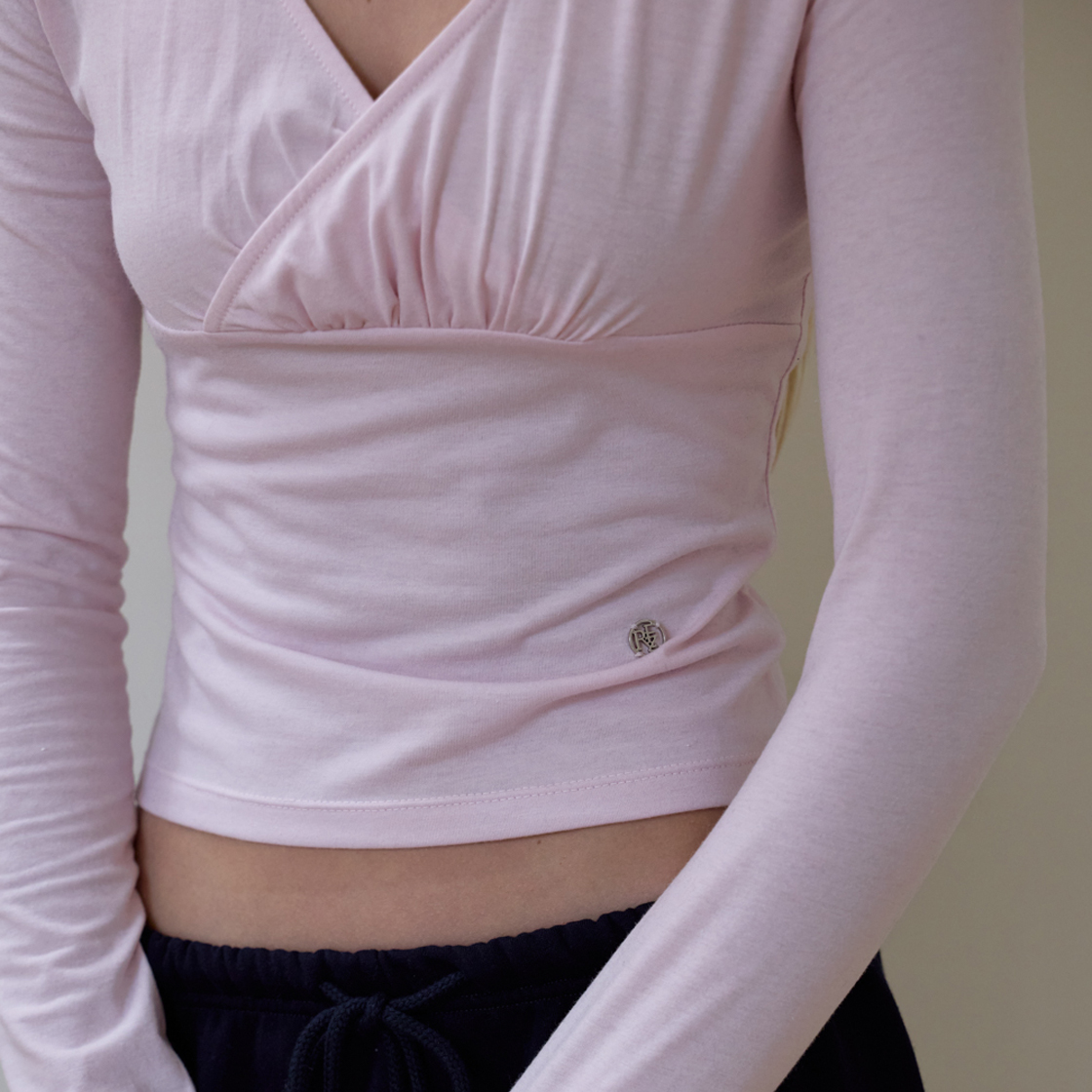 로제프란츠 랩 브이넥 롱스리브 [핑크](Rosefrantz Wrap V-neck Long Sleeve [Pink]) - 4