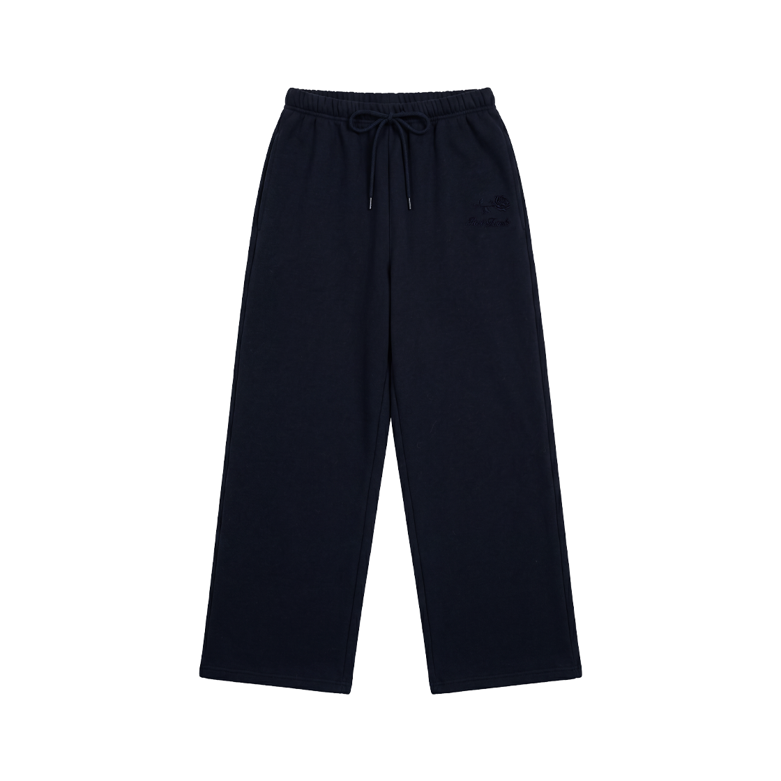 RS26FSP102NVY Rosefrantz Rose Embroidery Wide Sweatpants [Navy]