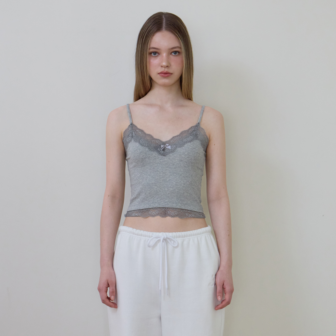 로제프란츠 레이스 트림 슬리브리스 [그레이](Rosefrantz Lace Trim Sleeveless [Gray]) - 2