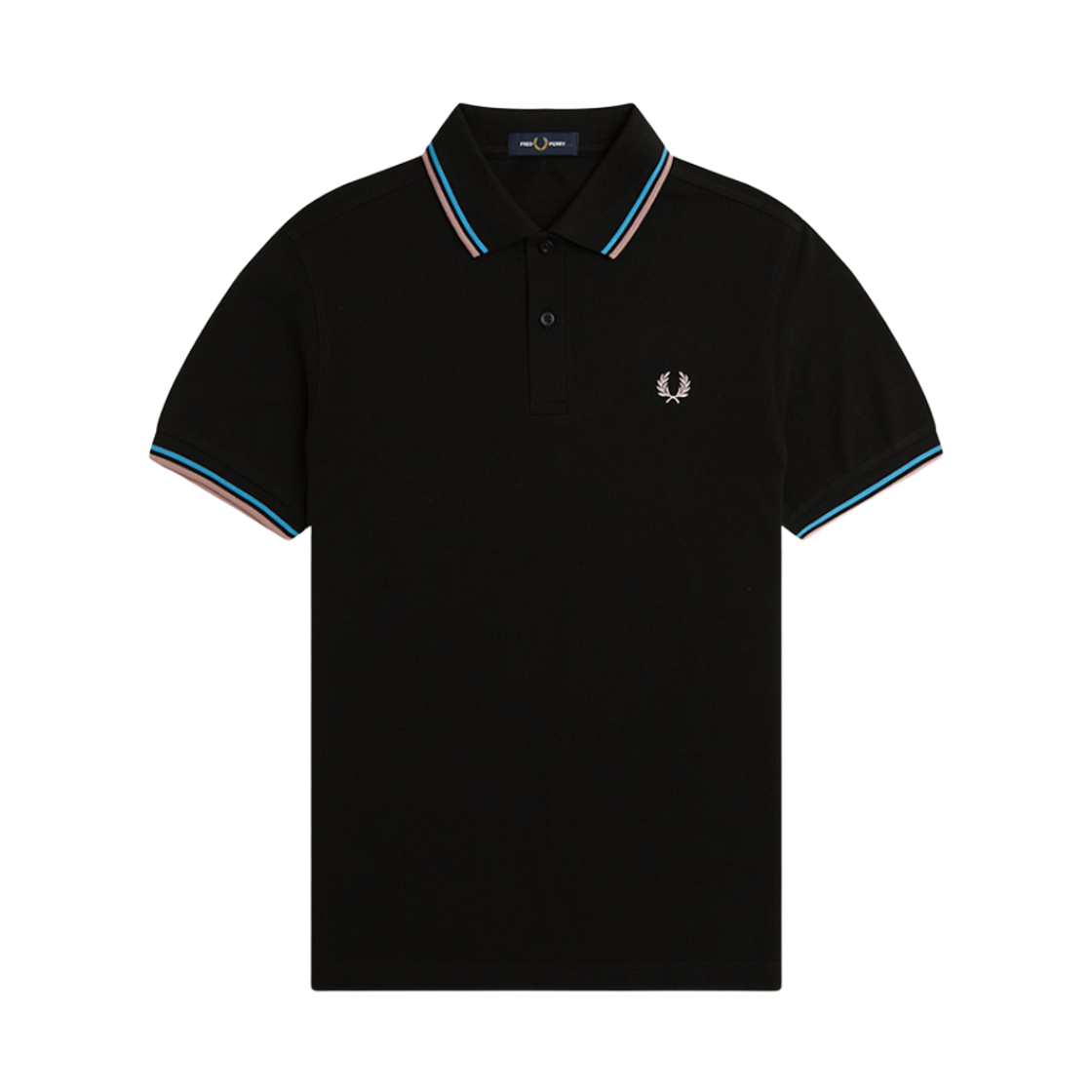 AFPM2513600-Y44 Fred Perry Twin Tipped Fred Perry Shirt Black/Court Blue/Dark Pink