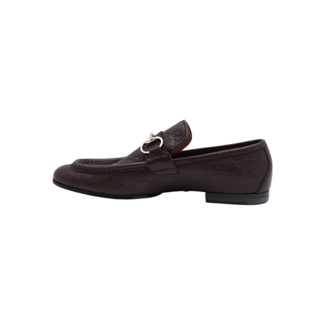 ITL8RBWRDWON Gucci 147825 GG Supreme Brown Horsebit Loafers