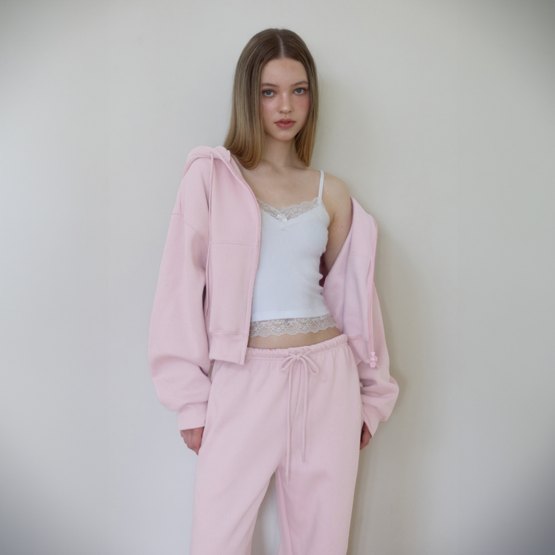 로제프란츠 로즈 자수 와이드 스웨트팬츠 [핑크](Rosefrantz Rose Embroidery Wide Sweatpants [Pink]) - 3